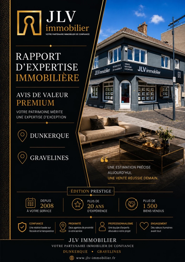 Couverture du rapport d'expertise immobilière remis par JLV Immobilier